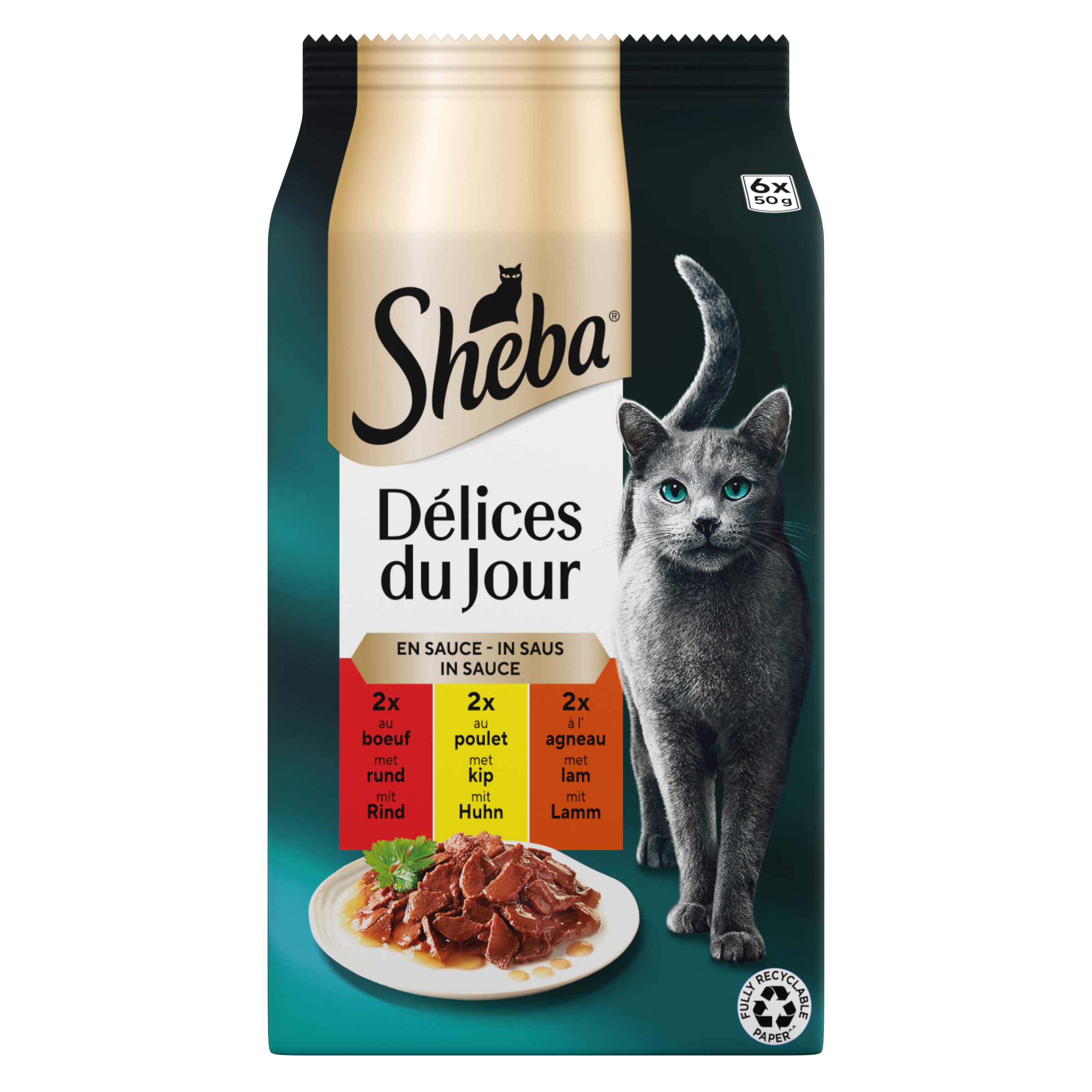 Sheba Délices du Jour Traiteur Selection in Sauce Katzen-Nassfutter (Beutel 50 g)