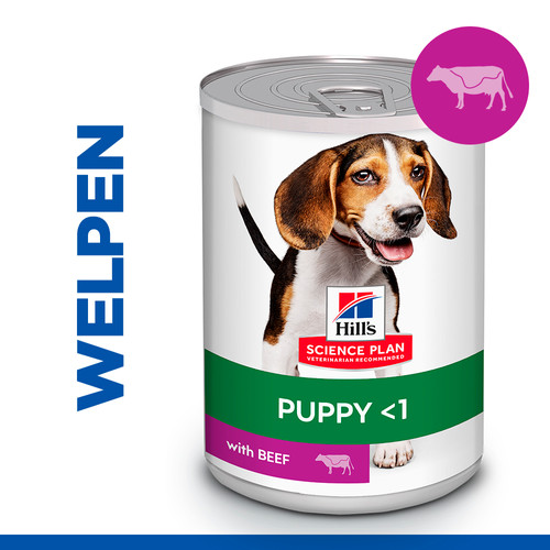 Hill's Puppy nat hondenvoer met rund blik