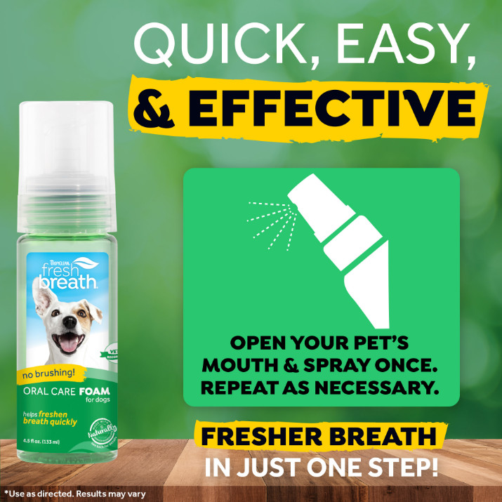 Tropiclean Fresh Breath Foam gebitsreiniging hond