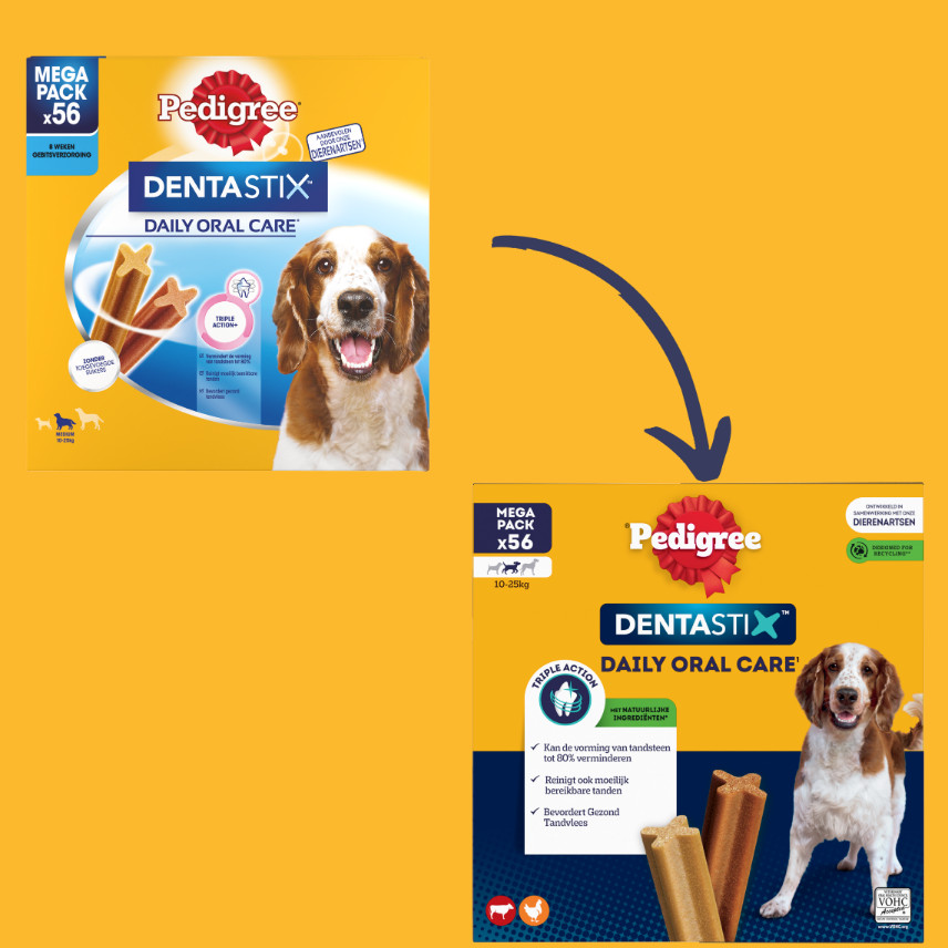 Pedigree Dentastix Medium Hundesnacks für mittelgroβe Hunde von 10 bis 25 kg