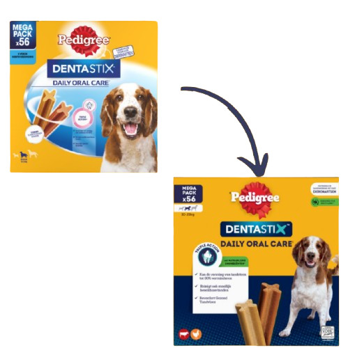 Pedigree Dentastix Medium Hundesnacks für mittelgroβe Hunde von 10 bis 25 kg