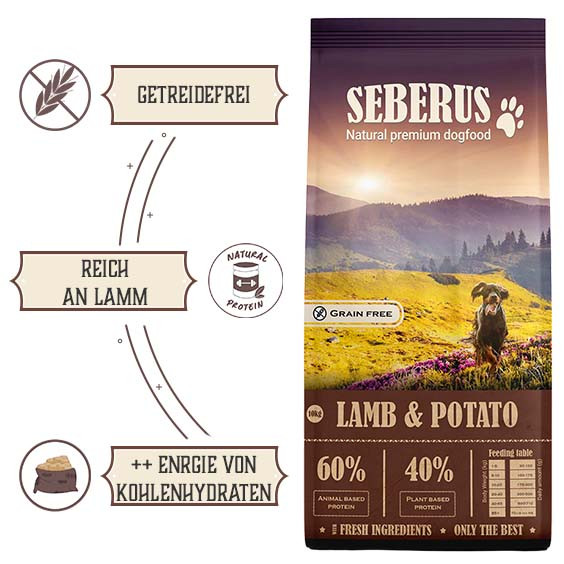 Seberus Lamb & Potato - natuurlijk graanvrij hondenvoer