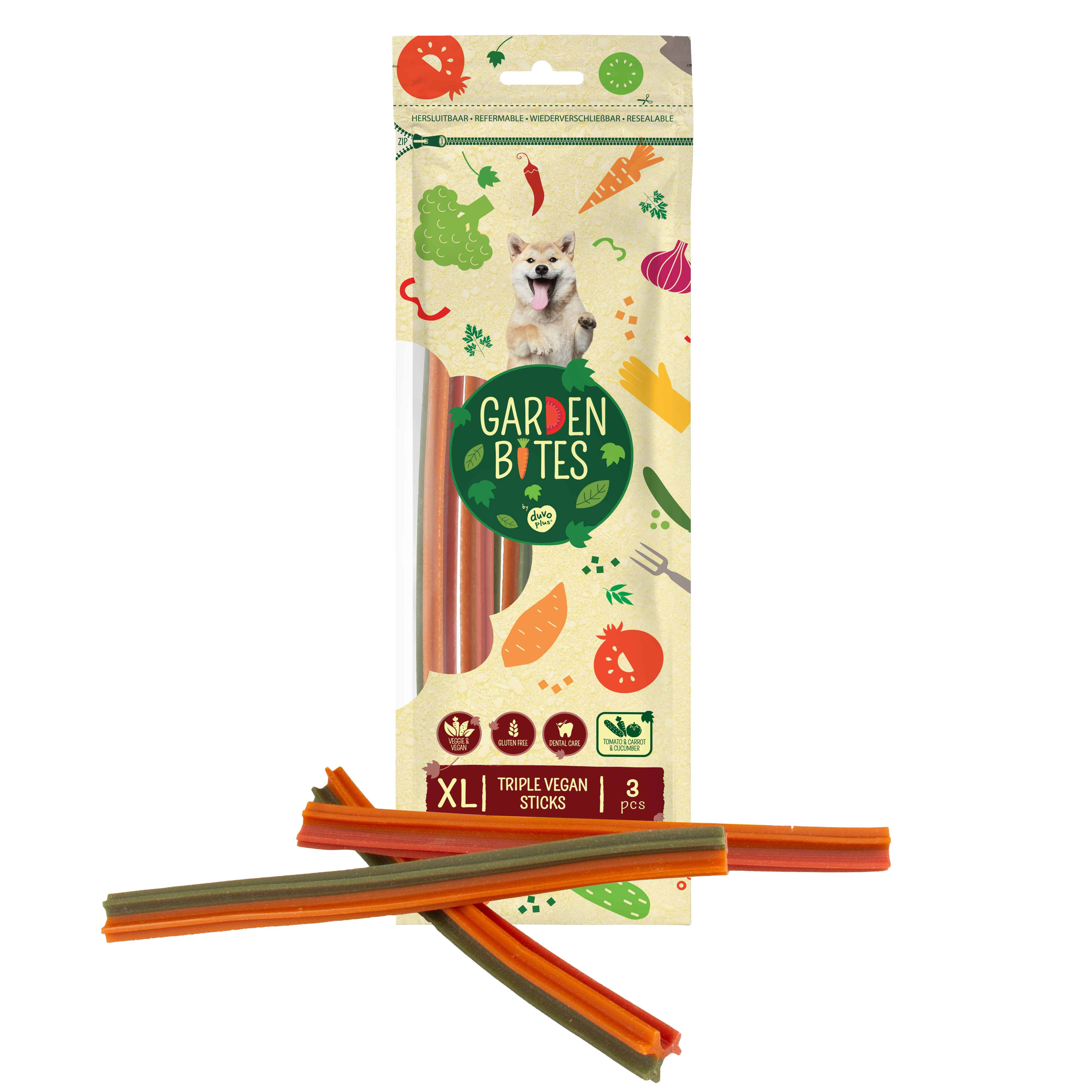 Garden Bites triple vegan sticks hondensnack