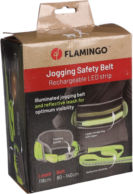 Jogginglijn met heupriem Stoffel fluo geel (118 cm/80-140 cm)