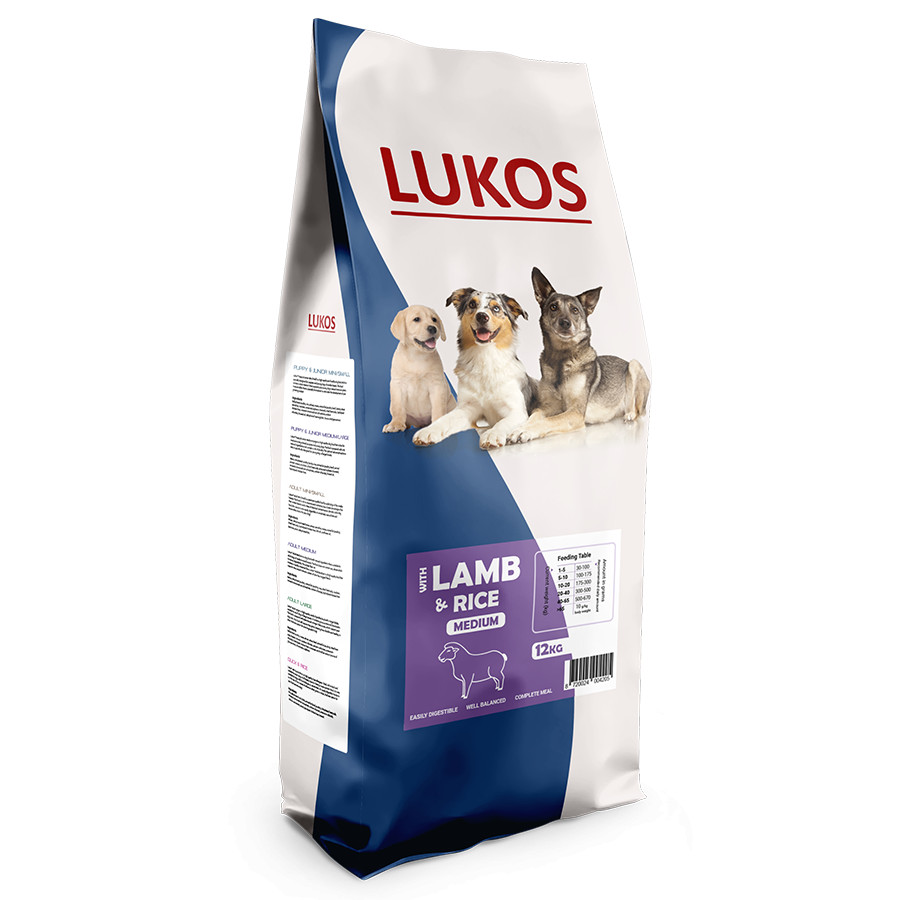Lukos Adult Medium met lam & rijst - premium hondenvoer Lukos Adult Medium met lam & rijst - premium hondenvoer
