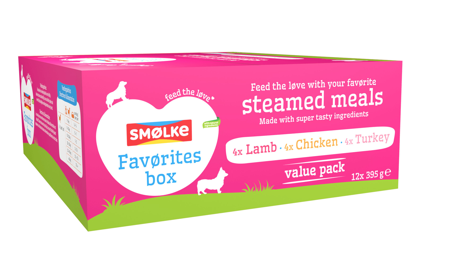 Smølke Favørites Box combipack vers gestoomd nat hondenvoer Smølke Favørites Box combipack vers gestoomd nat hondenvoer