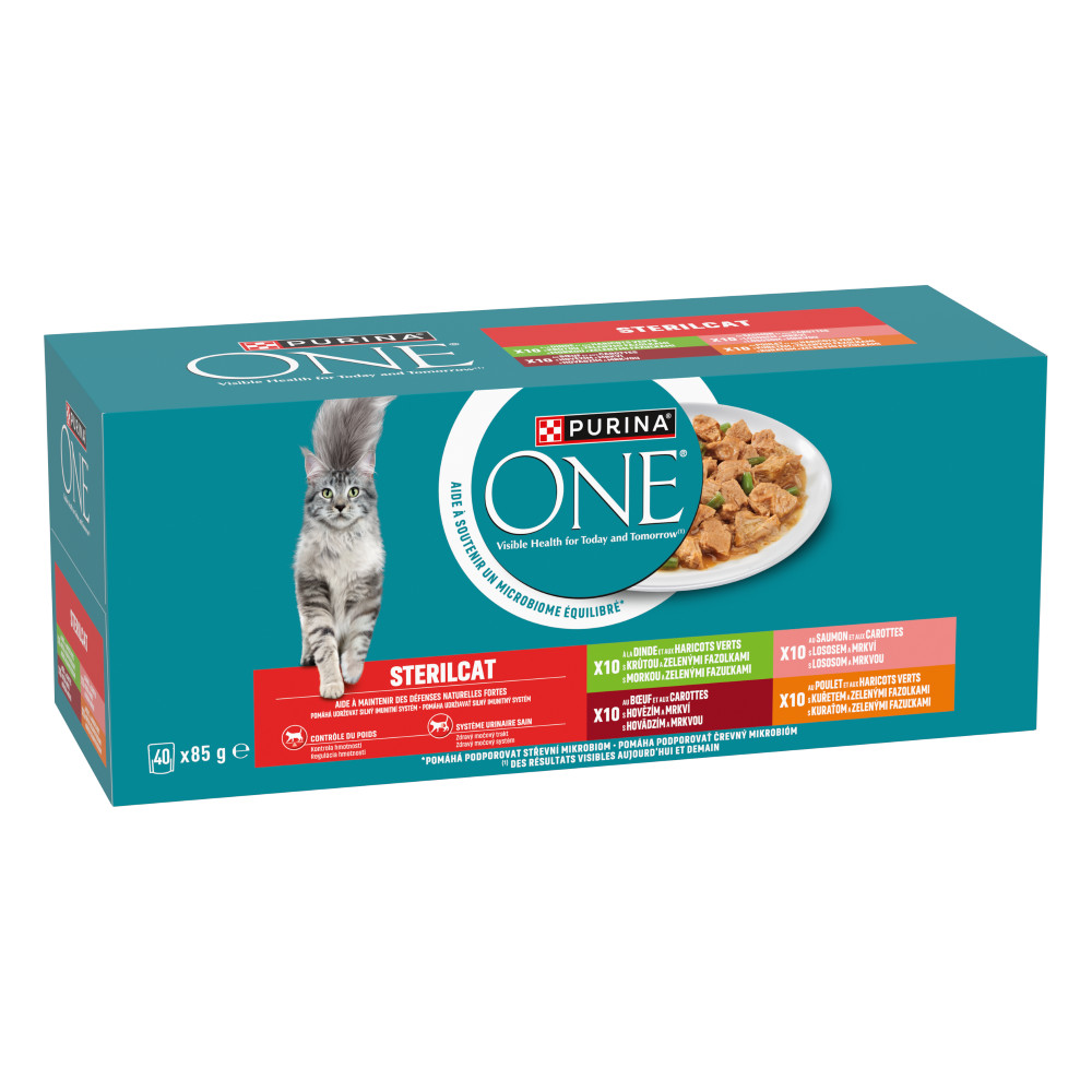 Purina One Adult Sterilcat met rund, kalkoen, kip, zalm in saus natvoer kat
