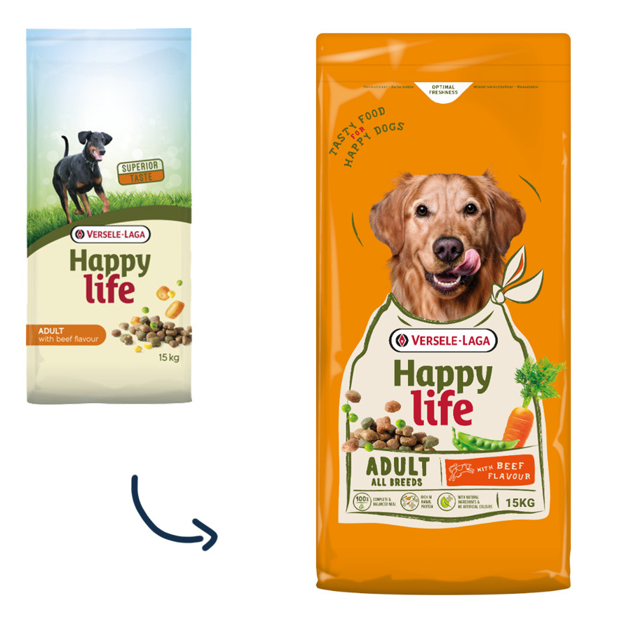 Happy Life Adult mit Rindergeschmack Hundefutter Happy Life Adult mit Rindergeschmack Hundefutter