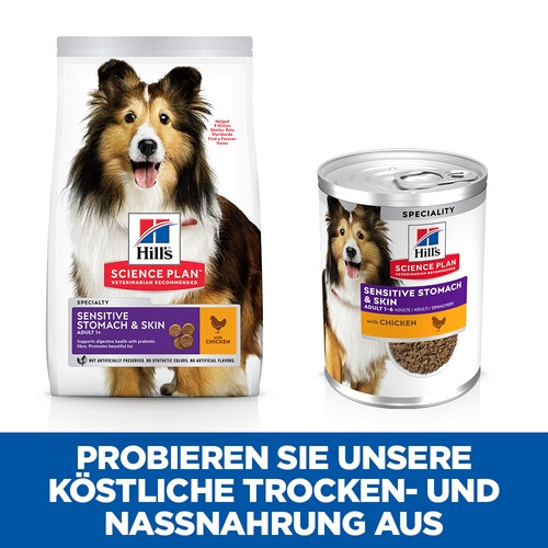 Hill's Adult Sensitive Stomach & Skin nat hondenvoer met kip blik