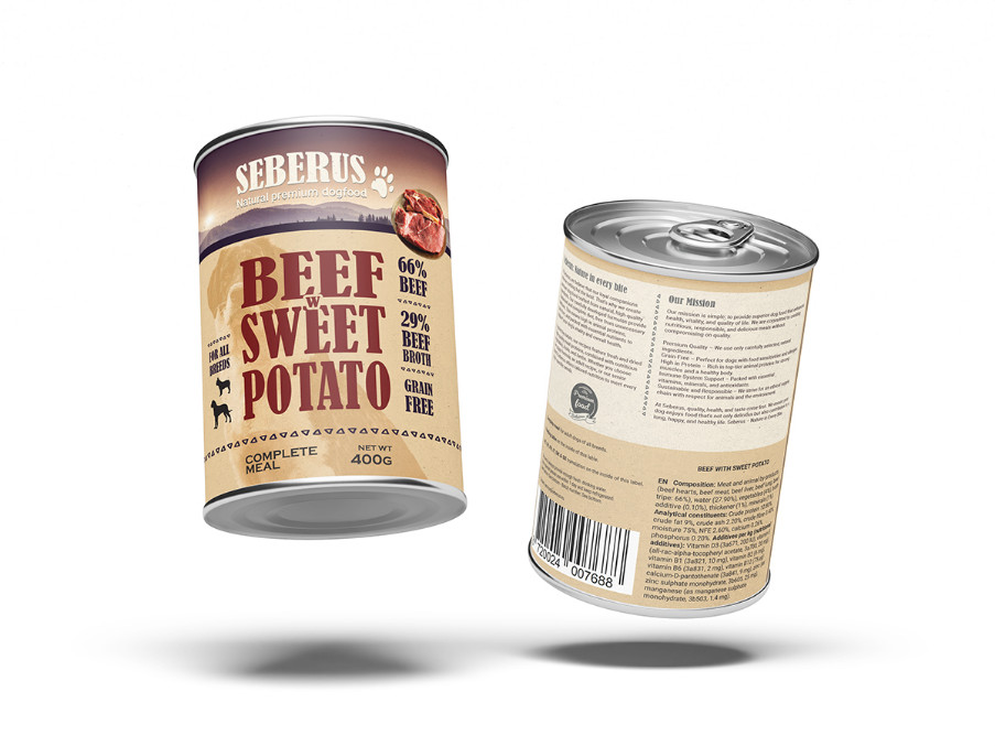 Seberus Beef w/Sweet Potato getreidefreies Hunde-Nassfutter 