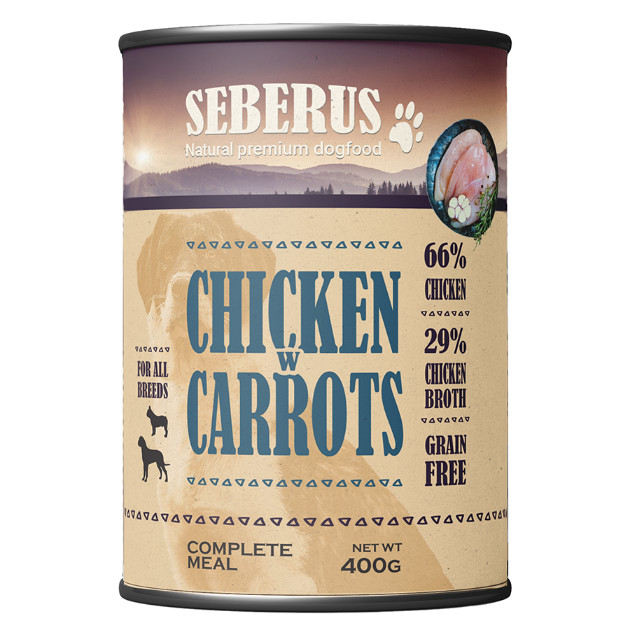 Seberus Chicken w/Carrots getreidefreies Hunde-Nassfutter 