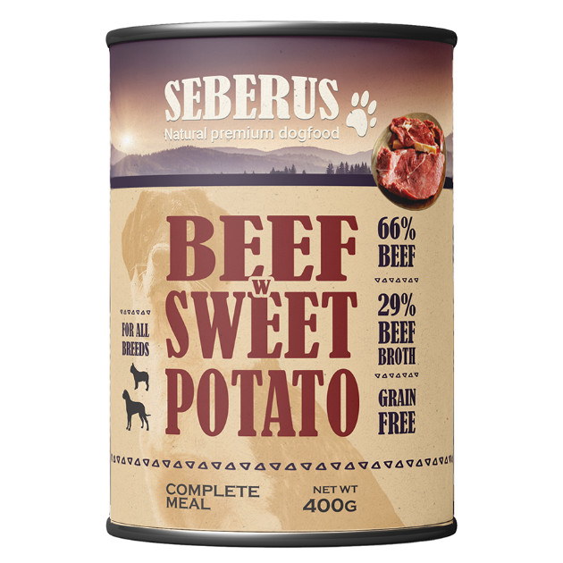 Seberus Beef & Turkey getreidefreies Hunde-Nassfutter  -  Mixtray