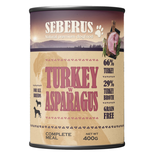 Seberus Beef & Turkey getreidefreies Hunde-Nassfutter  -  Mixtray