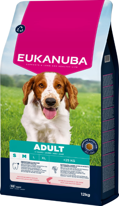Eukanuba Adult Small Medium Zalm & Gerst hondenvoer Eukanuba Adult Small Medium Zalm & Gerst hondenvoer