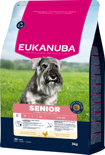 Eukanuba Caring Senior Small Breed kip hondenvoer Eukanuba Caring Senior Small Breed kip hondenvoer