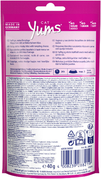 Vitakraft Cat Yums mit Käse Katzensnack (40 g)
