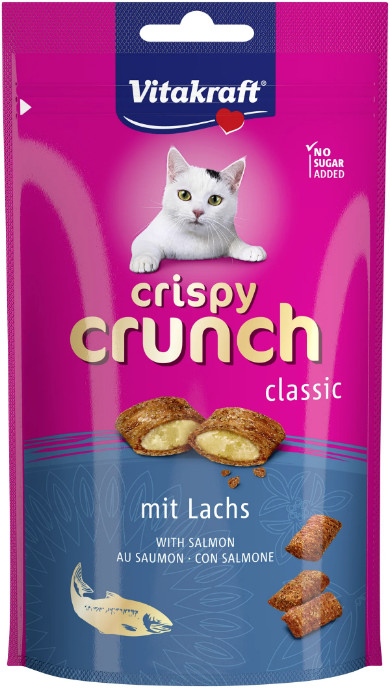 Vitakraft Crispy Crunch Classic met zalm kattensnack (60 g) Vitakraft Crispy Crunch Classic met zalm kattensnack (60 g)