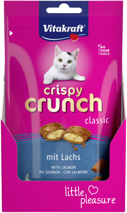 Vitakraft Crispy Crunch Classic met zalm kattensnack (60 g) Vitakraft Crispy Crunch Classic met zalm kattensnack (60 g)