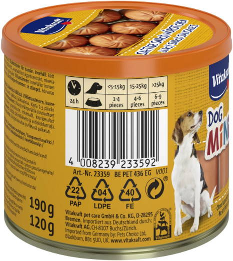 Vitakraft Dog Minis snackworstjes voor de hond (120 g)