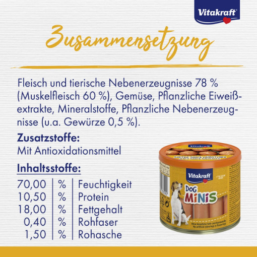 Vitakraft Dog Minis snackworstjes voor de hond (120 g)