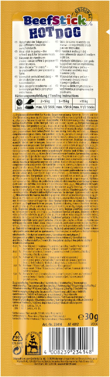 Vitakraft Beefstick Hot Dog met rund hondensnack Vitakraft Beefstick Hot Dog met rund hondensnack