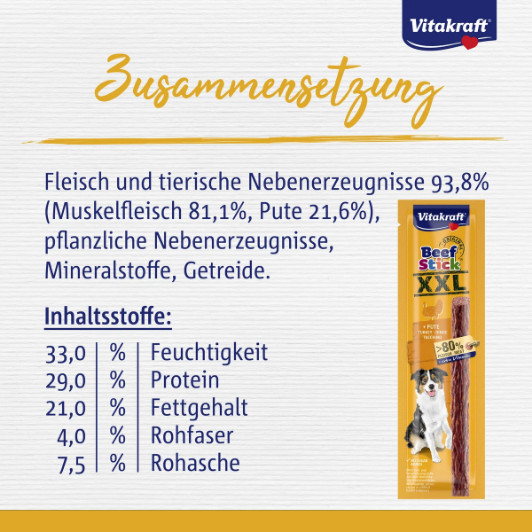 Vitakraft Beefstick XXL met kalkoen hondensnack Vitakraft Beefstick XXL met kalkoen hondensnack
