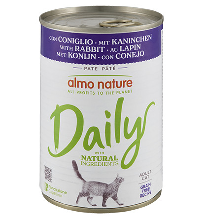 Almo Nature Daily mit Kaninchen Katzen-Nassfutter (400 g)