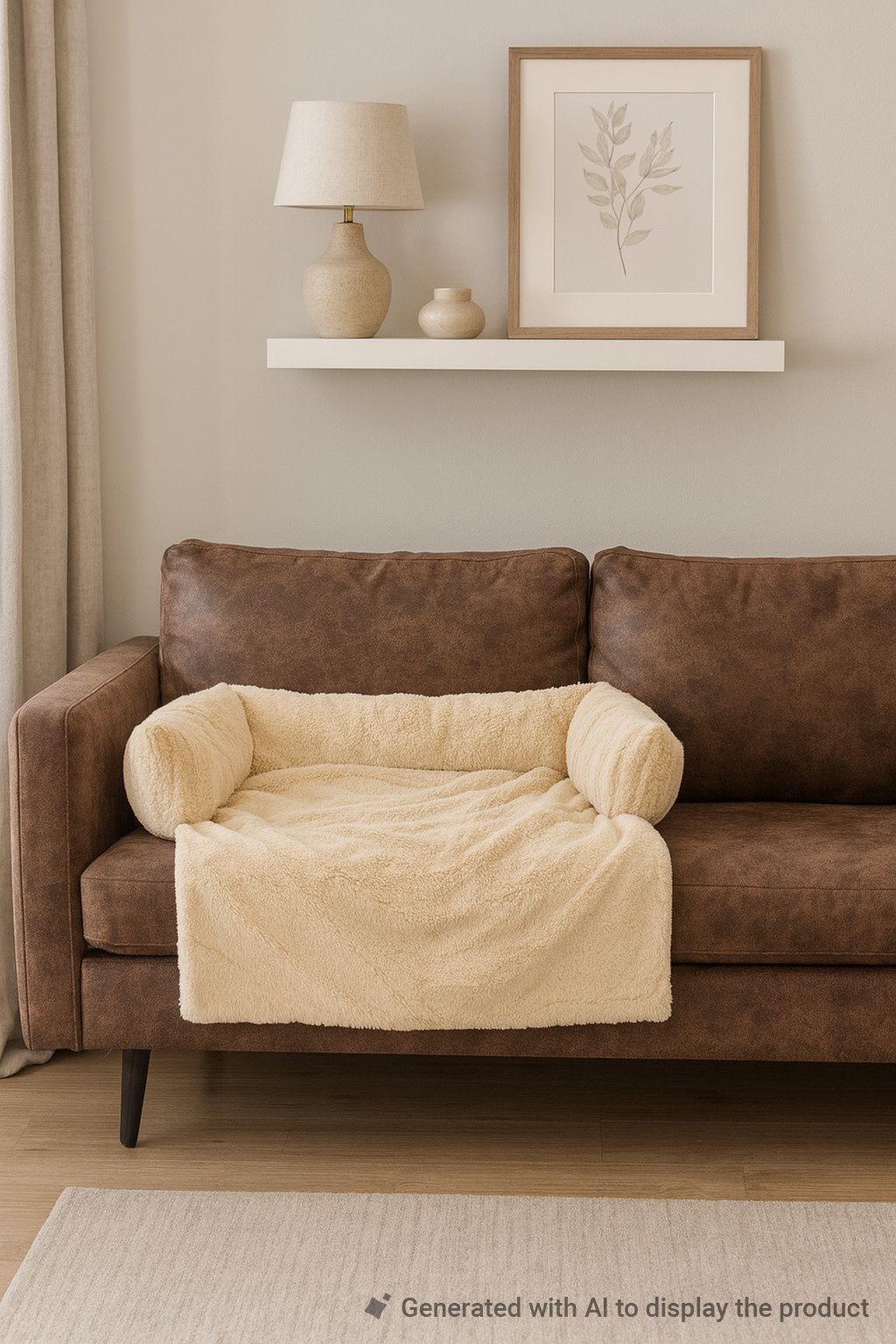 Brekz berlin Fleece Sofadecke für den Hund - beige