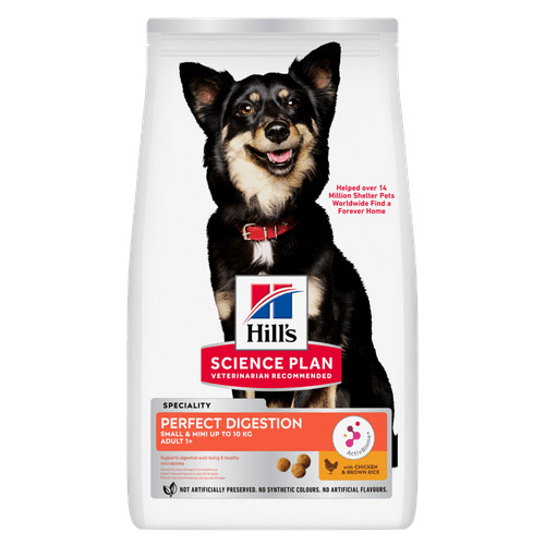 Hill's Adult Perfect Digestion Small&Mini met kip & bruine rijst hondenvoer