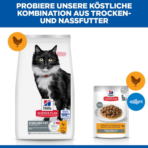Hill's Mature Adult 7+ Sterilised Huhn Katzenfutter 