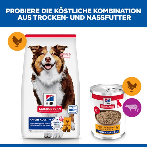 Hill's Mature  7+ Active Longevity Huhn (in Dosen) Hundefutter 