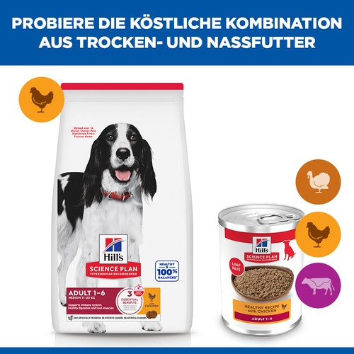 Hill's Adult Huhn Hundefutter (in Dosen 370g)