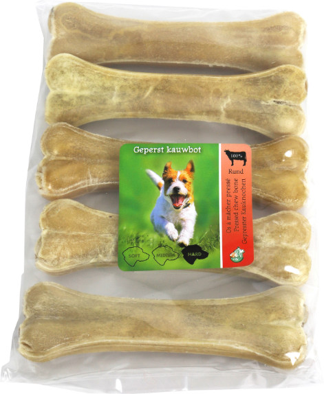 Büffelhautknochen gepresst für den Hund (16 cm)