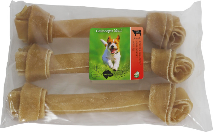 Brekz Rawhide - Rinderhaut Kauknochen geknotet Hundesnack (25 cm)