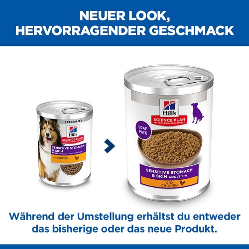 Hill's Adult Sensitive Stomach & Skin nat hondenvoer met kip blik