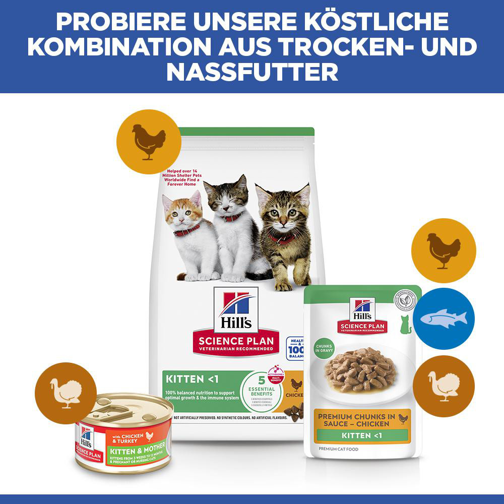 Hill's Kitten nat kattenvoer met kip maaltijdzakje multipack