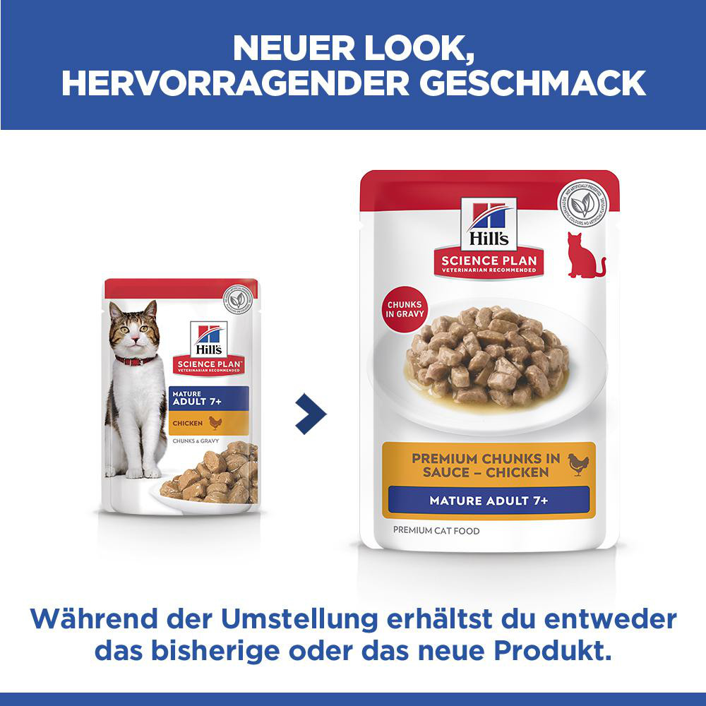 Hill's Mature Adult 7+ nat kattenvoer met kip maaltijdzakje multipack