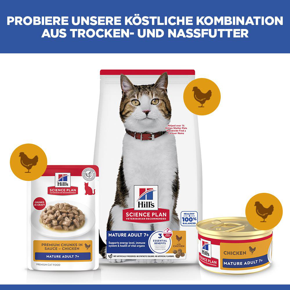Hill's Mature Adult mit Lachs Katzen-Nassfutter (Mousse, Dose)