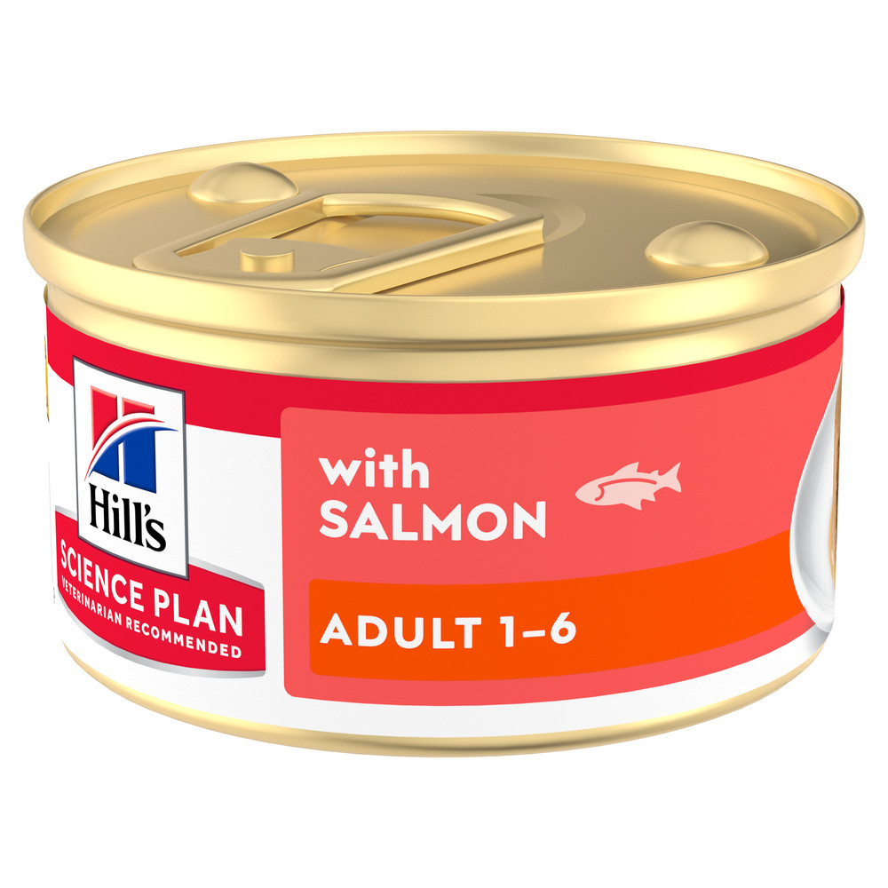 Hill's Adult mit Lachs Katzen-Nassfutter (Mousse, Dose)