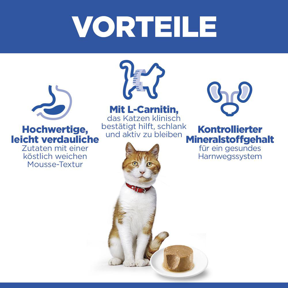 Hill's Adult Sterilised Cat mit Huhn Katzen-Nassfutter (Mousse, Dose)