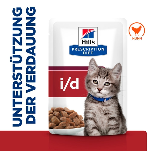 Hill's Prescription Diet Kitten I/D Digestive Care Nassfutter für Kätzchen mit Huhn (Beutel)